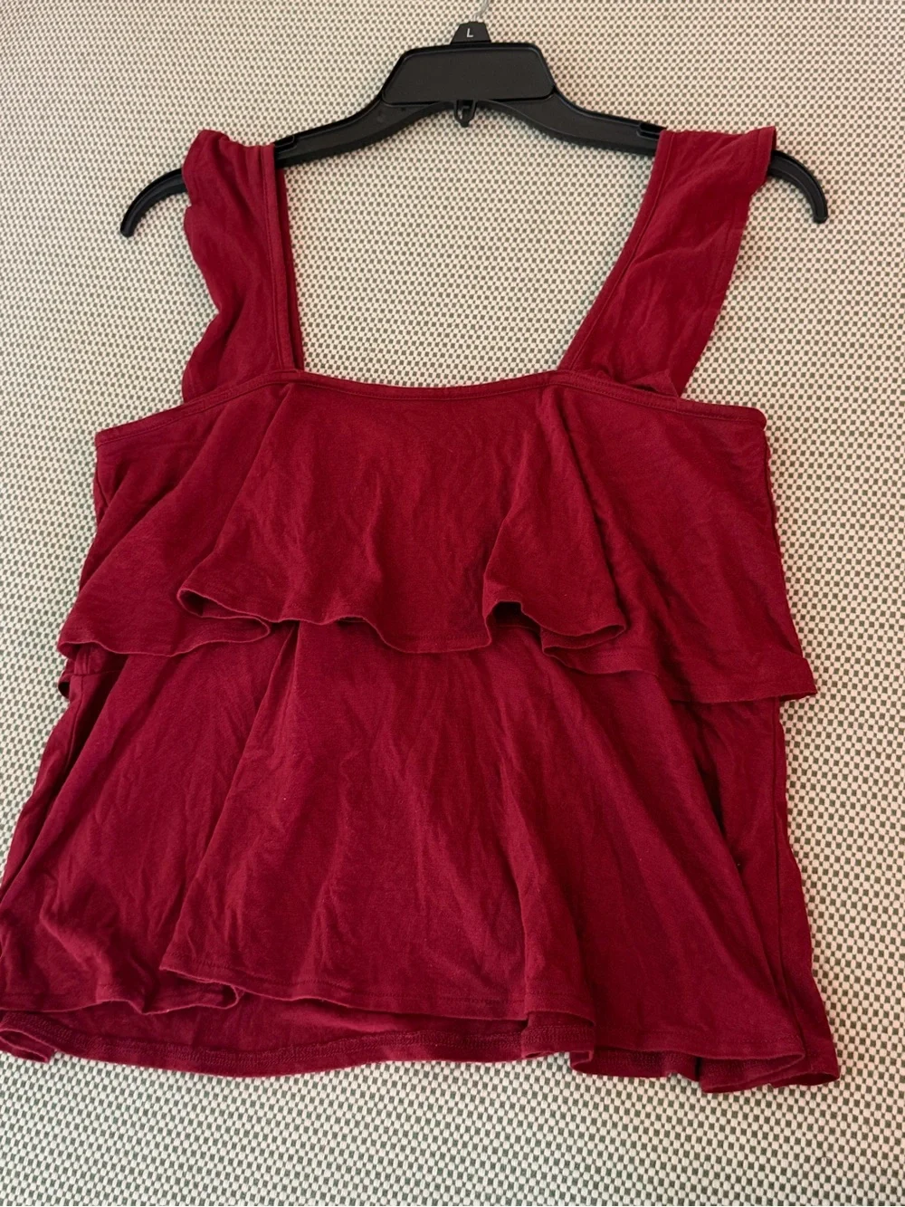 J. Crew Ruffled Sleeveless Camisole Deep Berry/ Burgundy #113